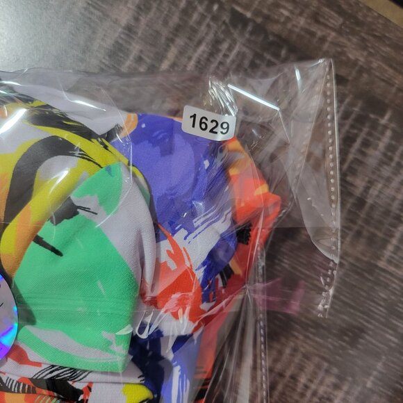 Slim Factor by Investments Womens Top S Multicolor Lace Up Tunic Floral Artsy - Picture 10 of 10